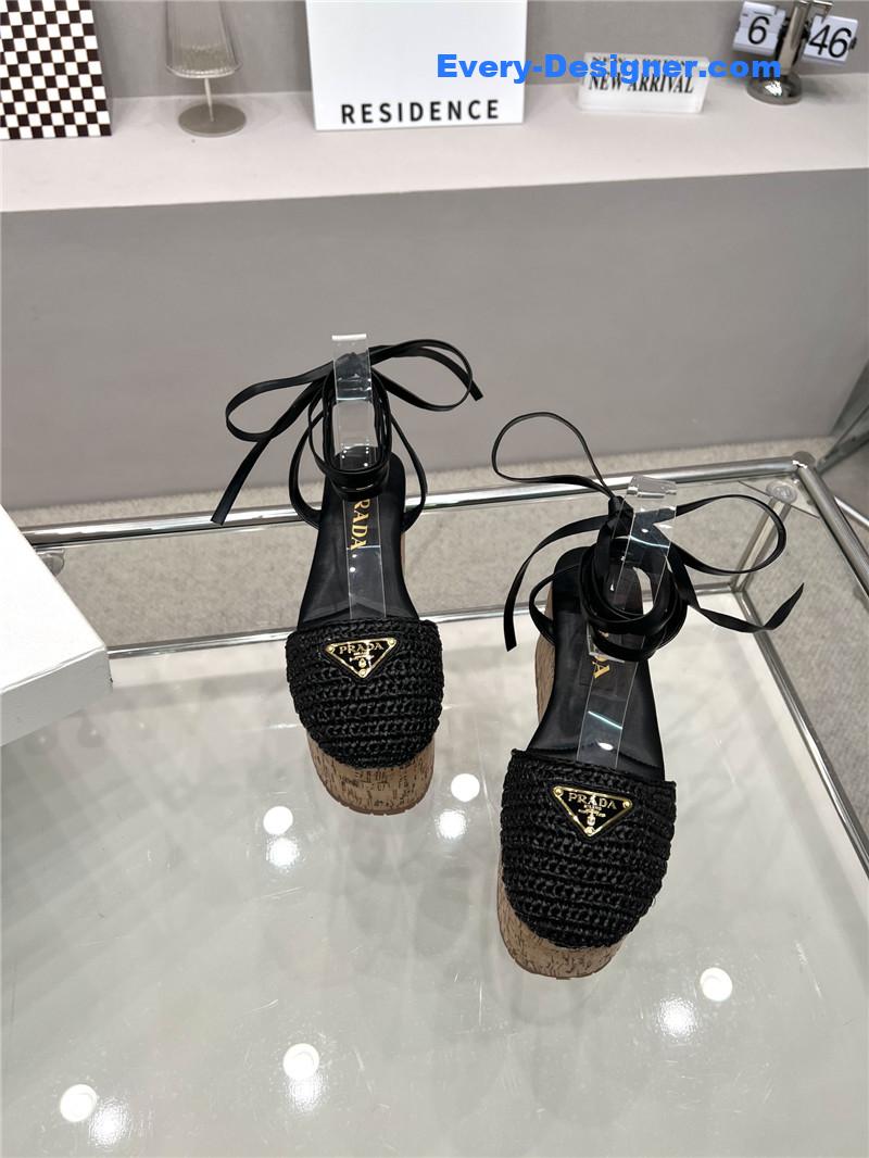 Pra*a woven platform strappy sandals