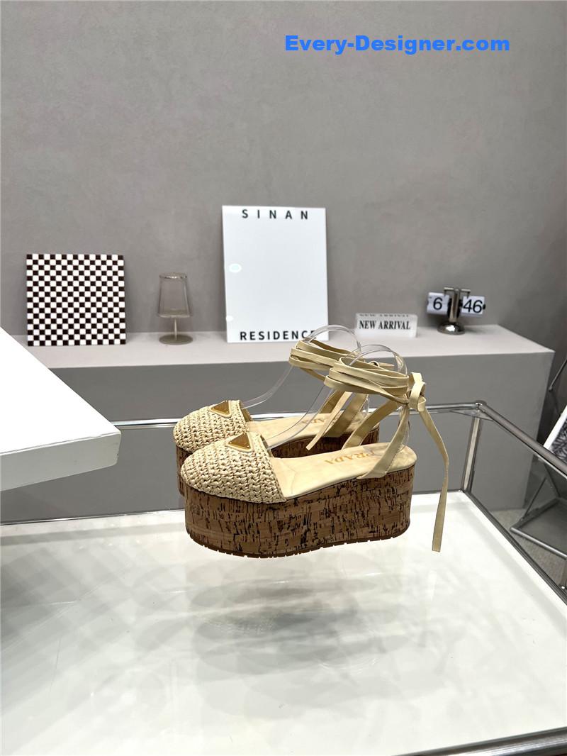 Pra*a woven platform strappy sandals