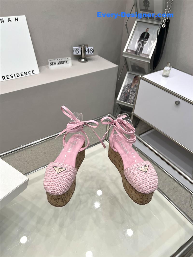 Pra*a woven platform strappy sandals