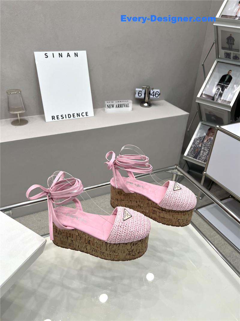Pra*a woven platform strappy sandals