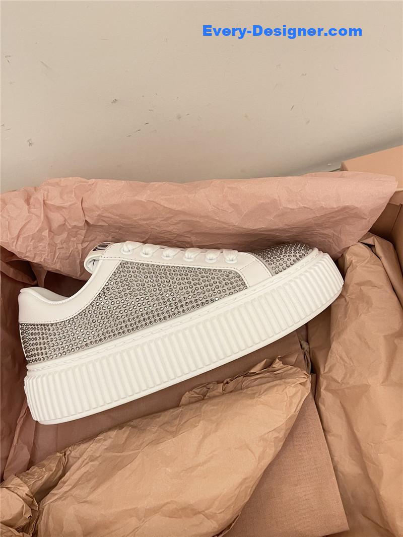 m1um1u D1am0nd biscuit white shoes