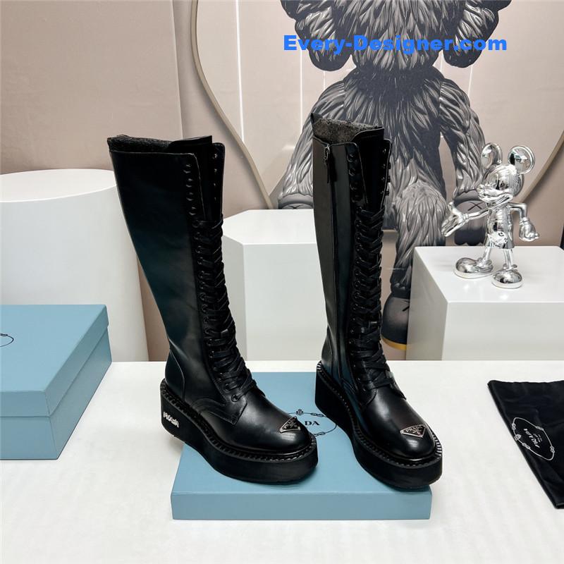 Pra*a round toe platform lace-up boots