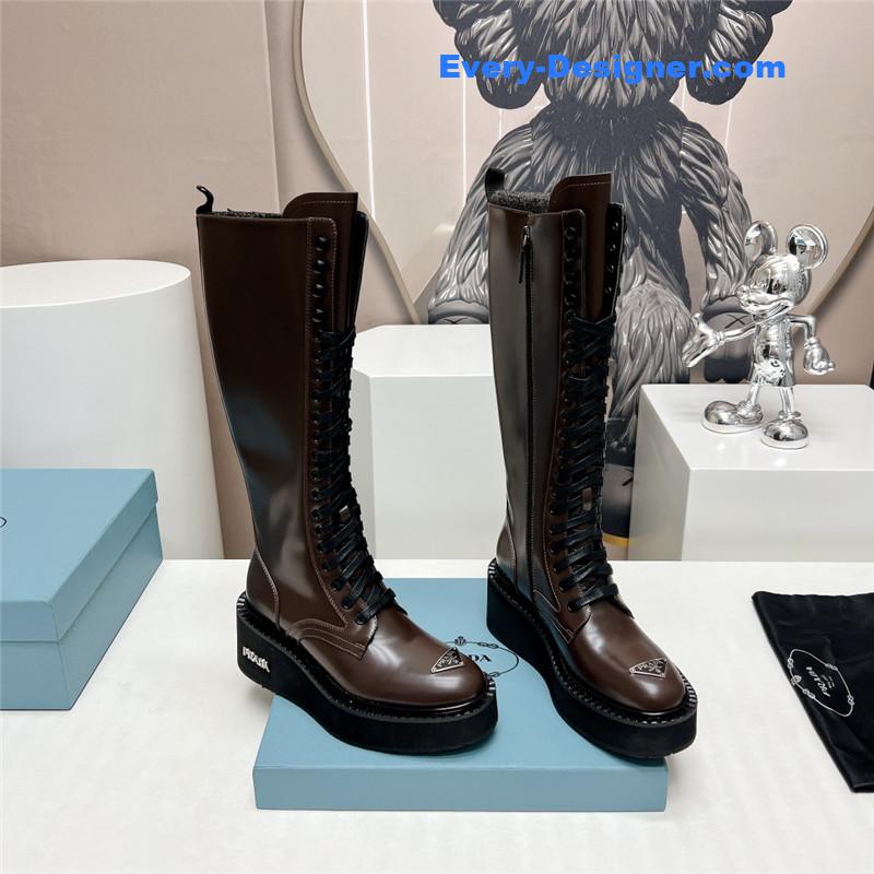 Pra*a round toe platform lace-up boots