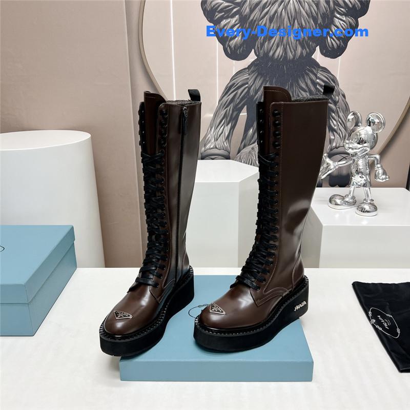 Pra*a round toe platform lace-up boots