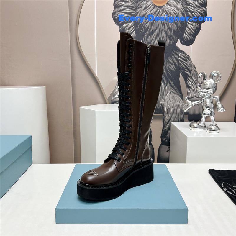 Pra*a round toe platform lace-up boots