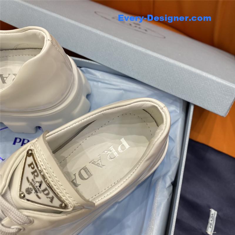 Pra*a triangle logo lace-up loafers