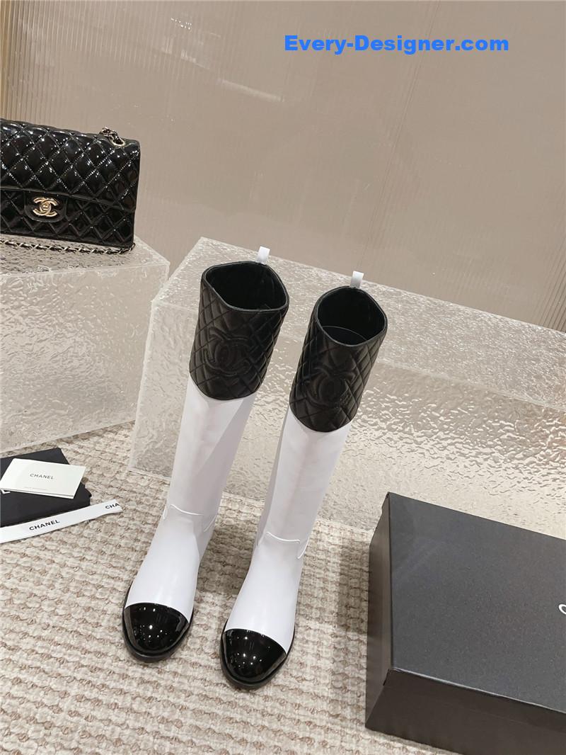 CC retro small round toe stitching design boots