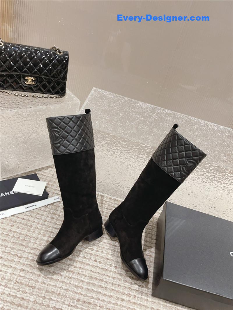 CC retro small round toe stitching design boots