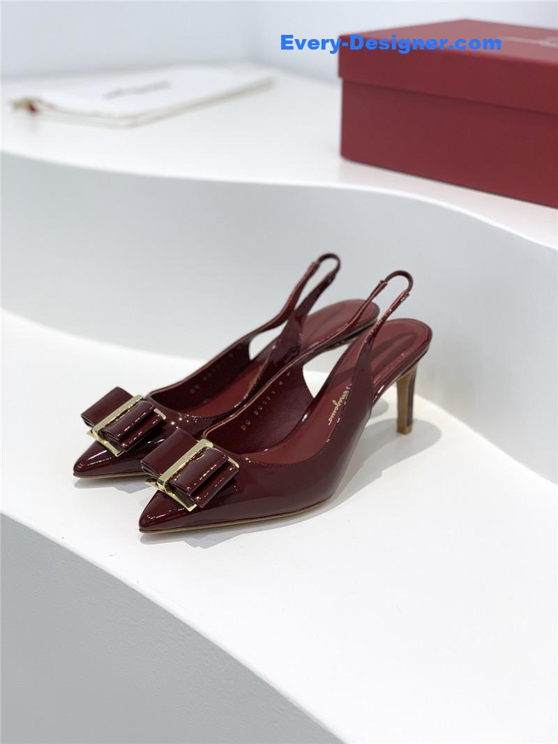 Salvatore Ferragamo pointed toe layered bow back sandals
