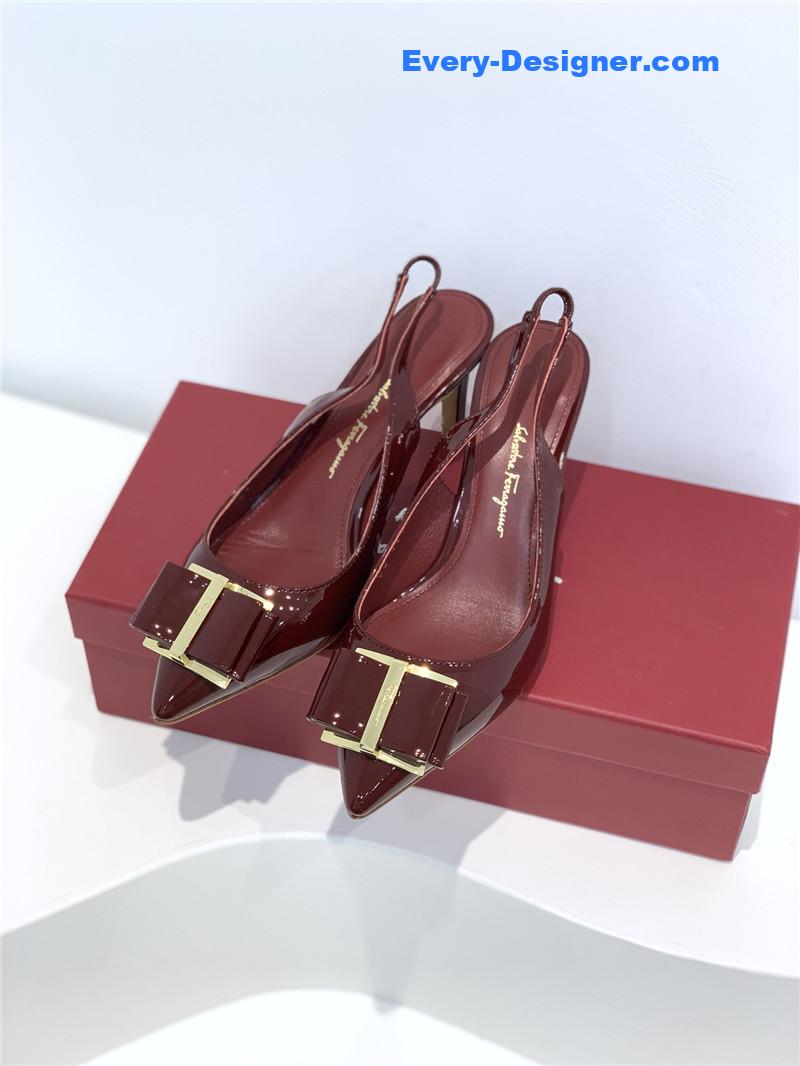 Salvatore Ferragamo pointed toe layered bow back sandals