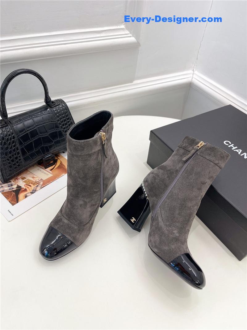 CC catwalk style pearl heel ankle boots