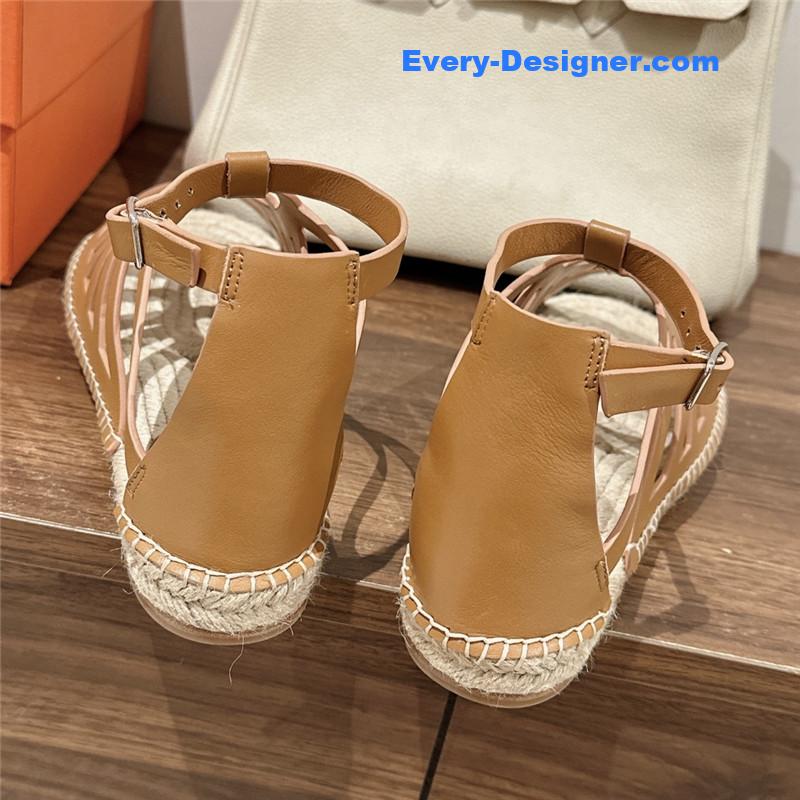 H**me5 cutout pig nose espadrille sandals