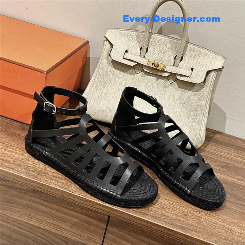 H**me5 cutout pig nose espadrille sandals
