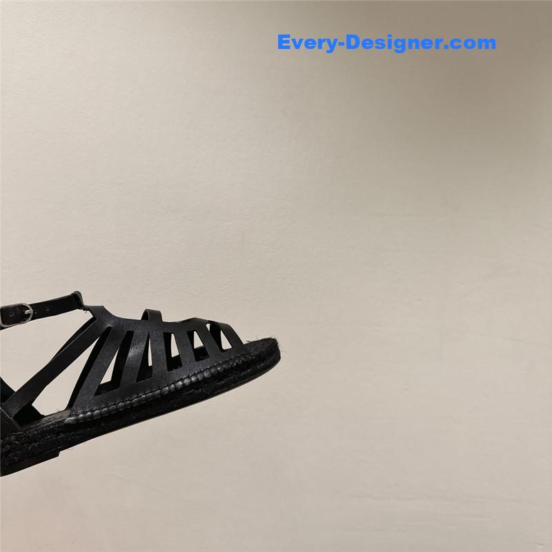 H**me5 cutout pig nose espadrille sandals