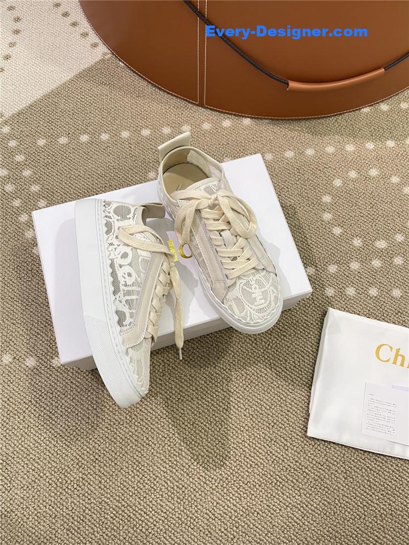 Chloe Classic Petal Sole Summer Lace Loafers