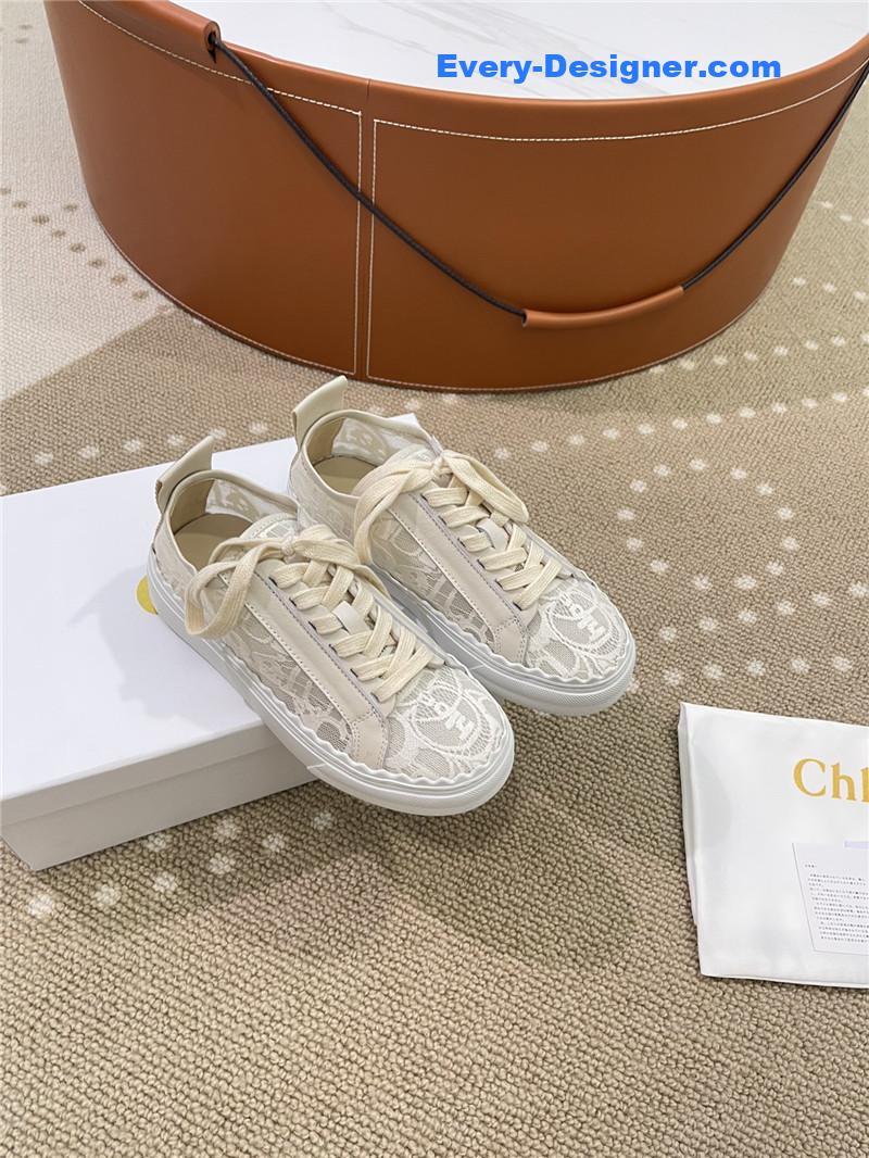 Chloe Classic Petal Sole Summer Lace Loafers