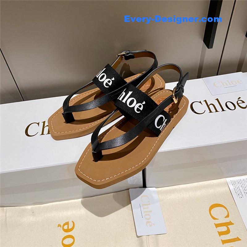 Chloe Cross Woven Strap Flip Sandals