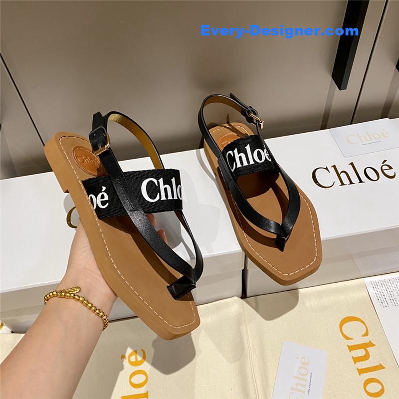 Chloe Cross Woven Strap Flip Sandals