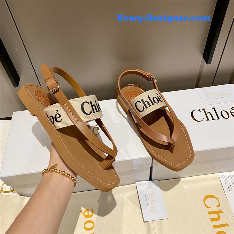 Chloe Cross Woven Strap Flip Sandals