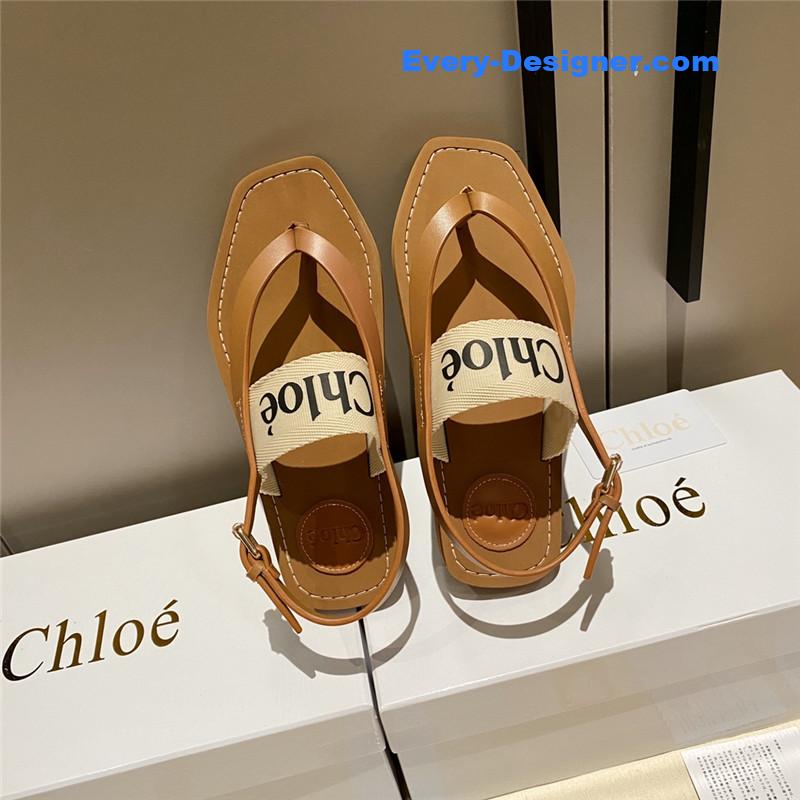 Chloe Cross Woven Strap Flip Sandals