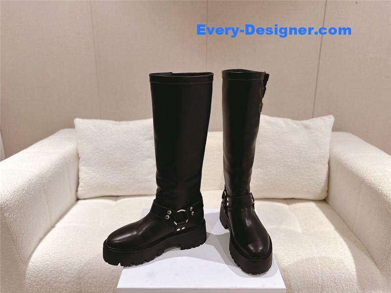 Ce1i*e belt buckle long riding boots