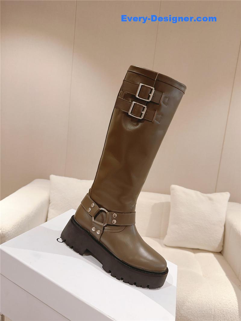Ce1i*e belt buckle long riding boots