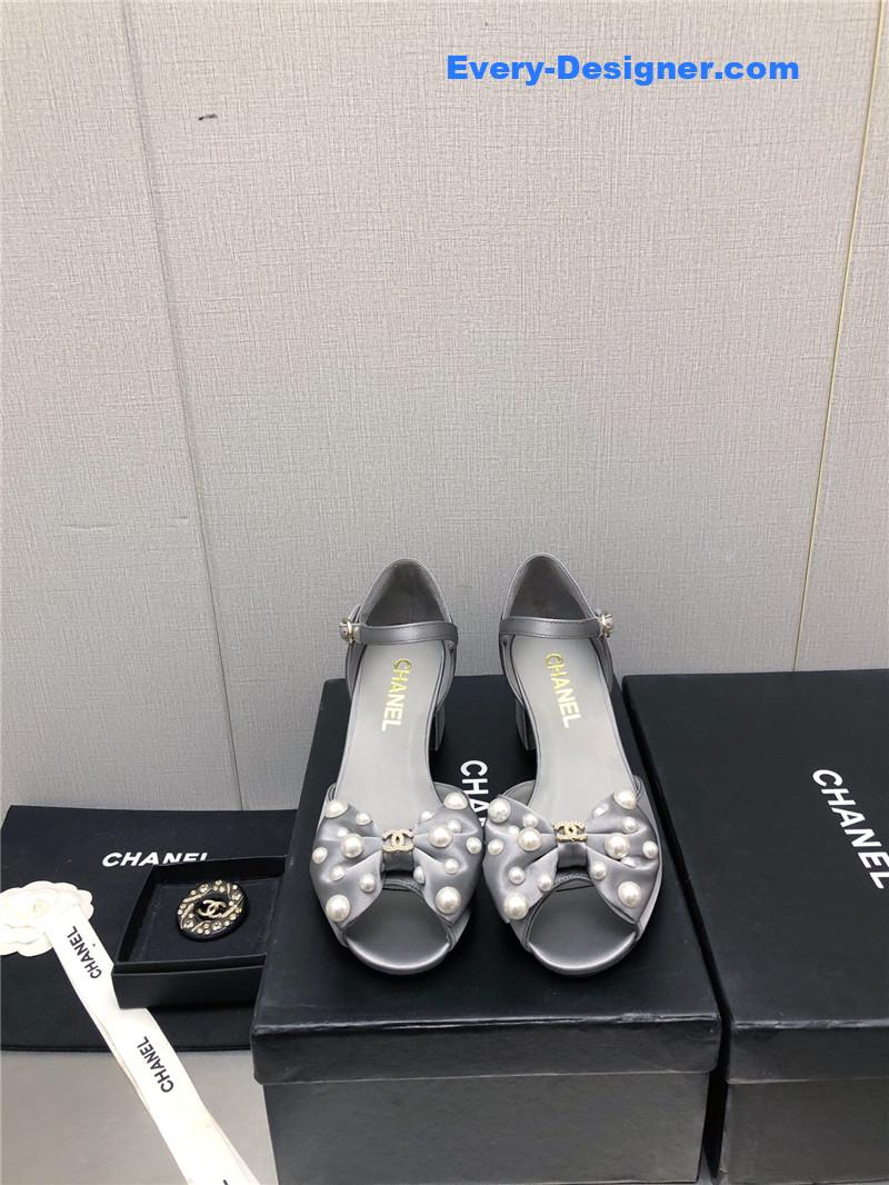 CC new small fragrant pearl buckle Mary Jane shoes