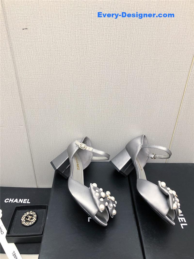 CC new small fragrant pearl buckle Mary Jane shoes