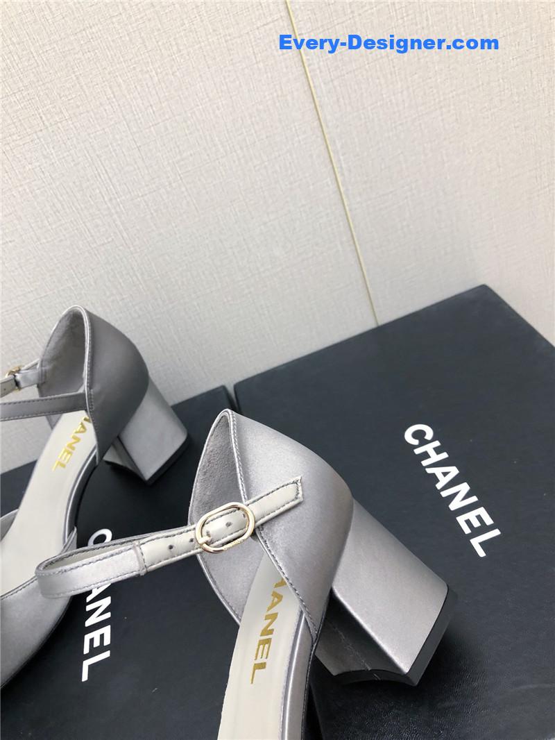 CC new small fragrant pearl buckle Mary Jane shoes