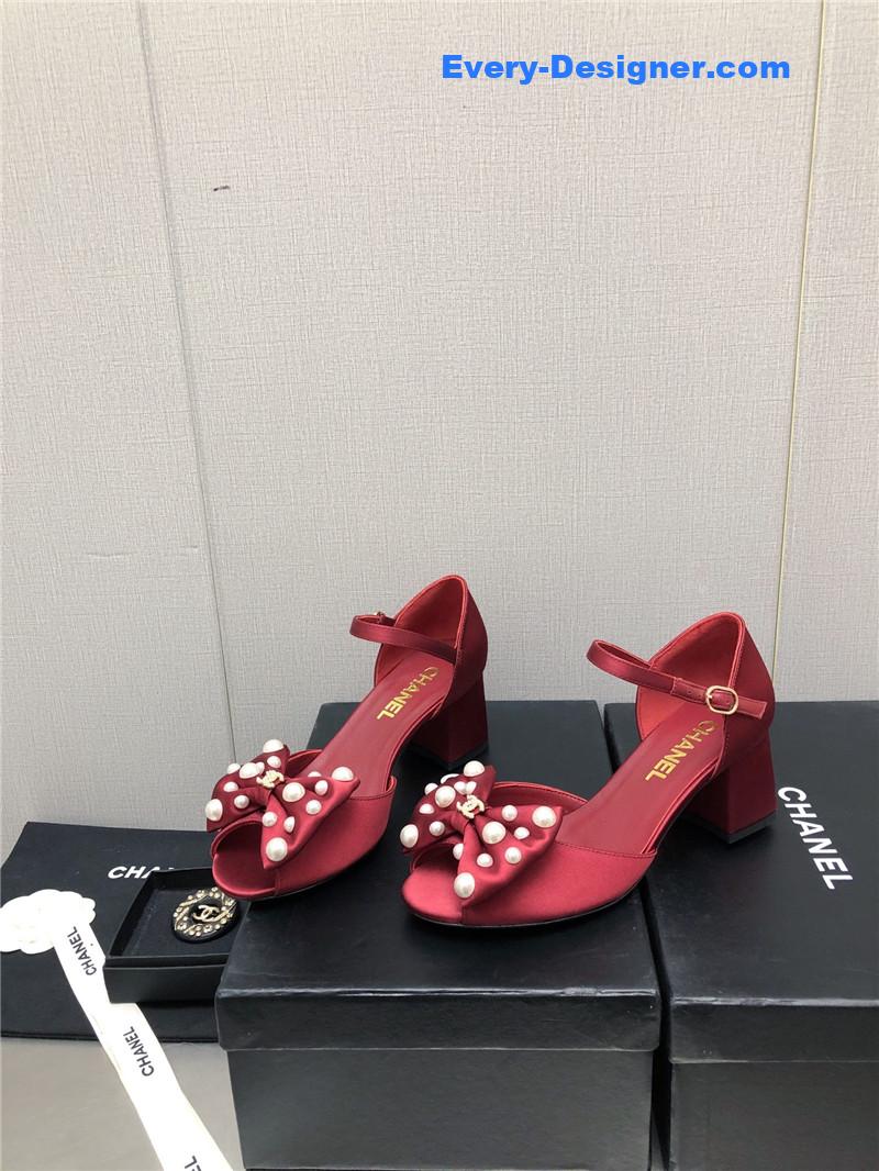 CC new small fragrant pearl buckle Mary Jane shoes