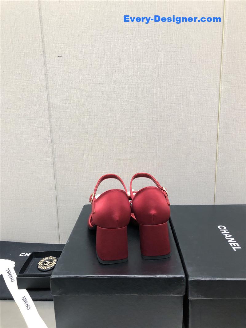 CC new small fragrant pearl buckle Mary Jane shoes