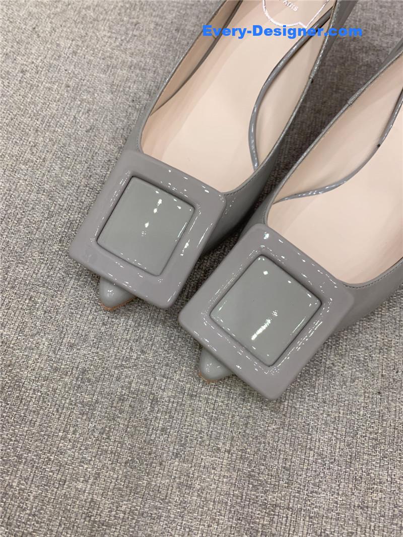 roger u1u1er new leather buckle cat heel shoes