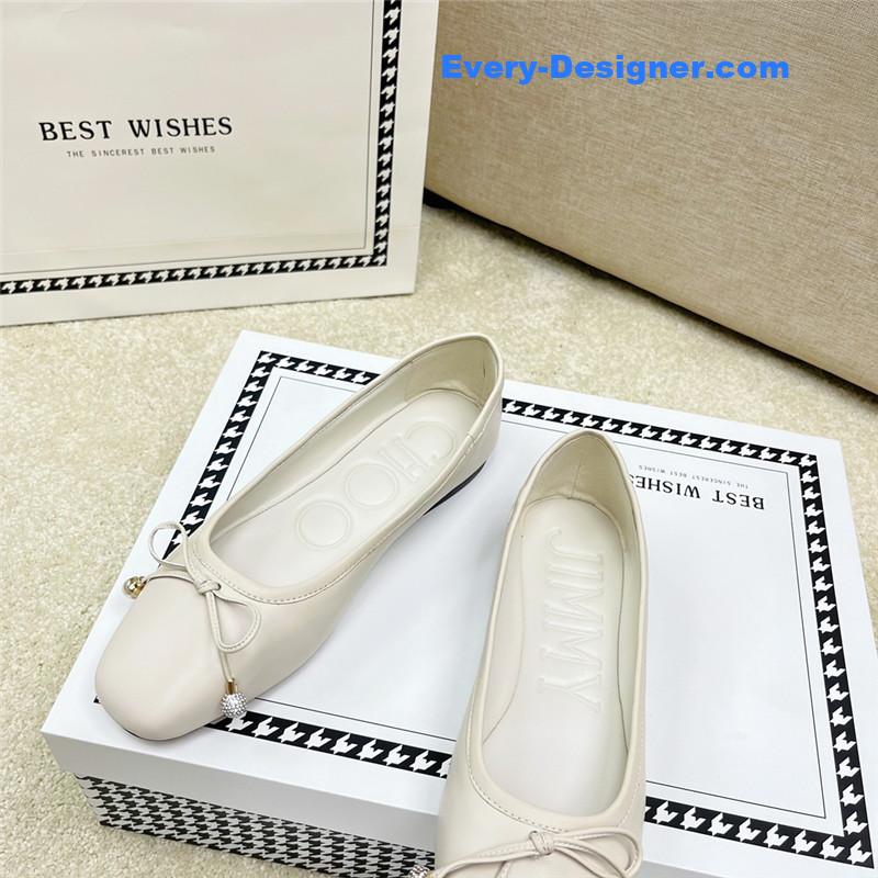 J1m*y Ch00 pearl bow ballerina flats