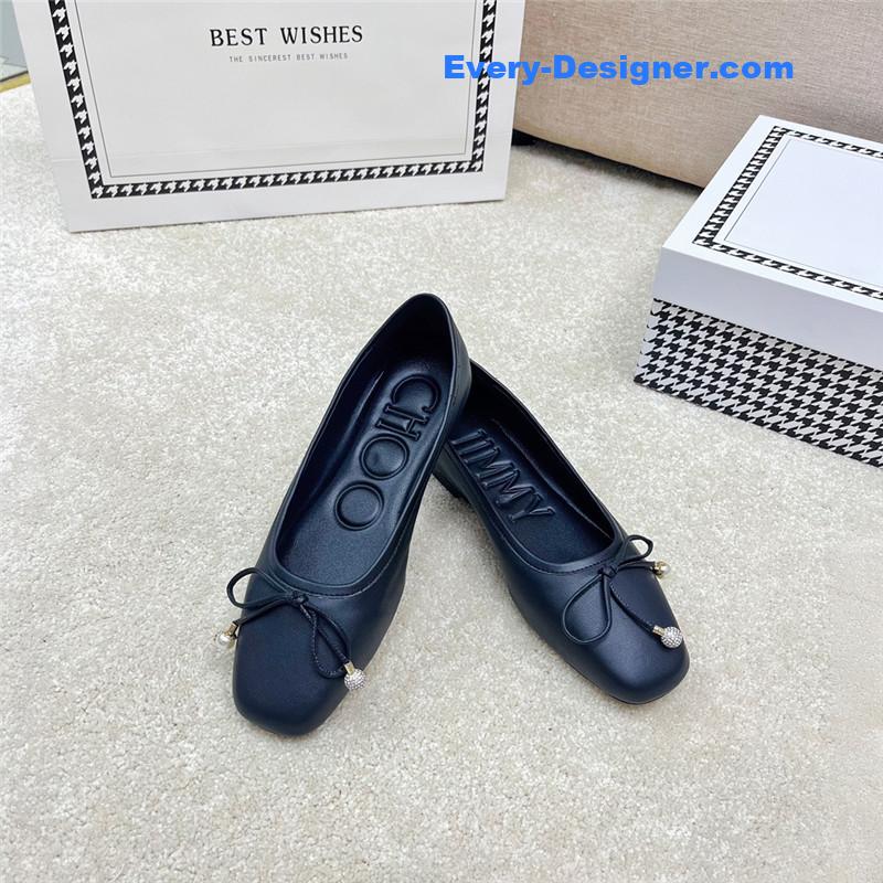J1m*y Ch00 pearl bow ballerina flats