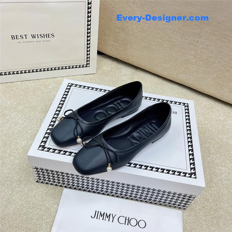 J1m*y Ch00 pearl bow ballerina flats