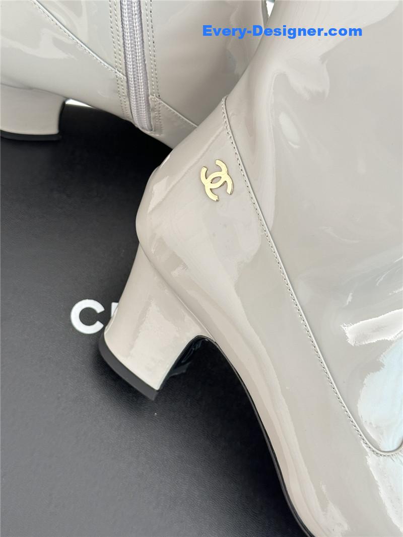 CC double C pointed chunky heel ankle boots