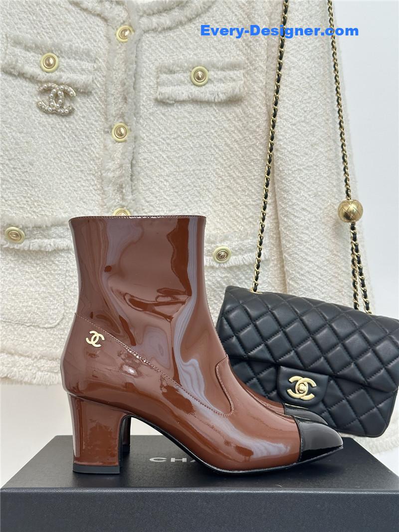 CC double C pointed chunky heel ankle boots