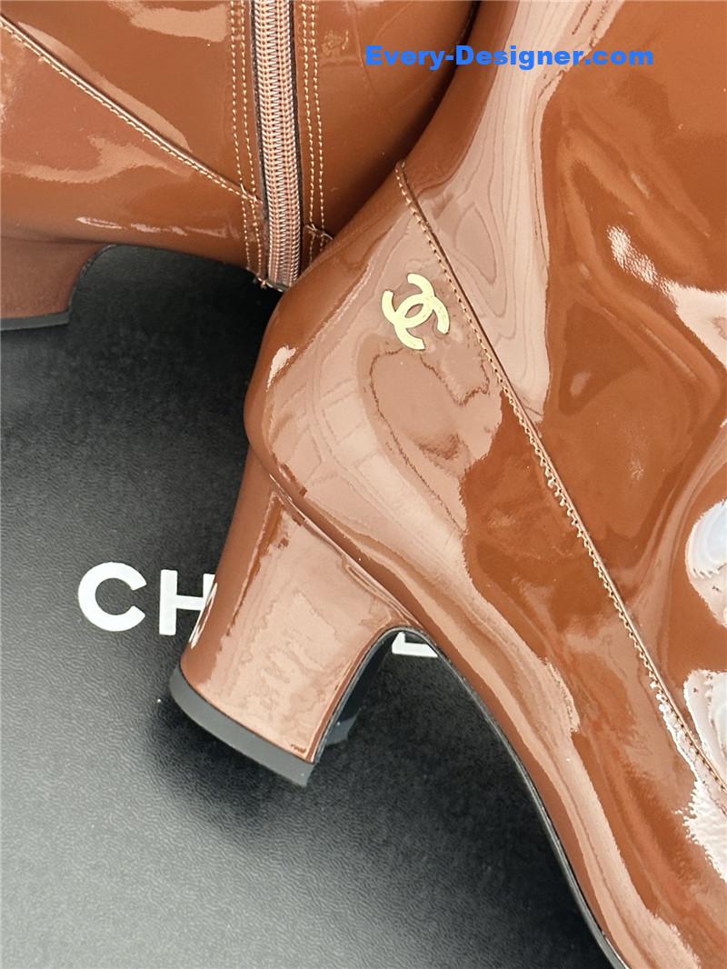 CC double C pointed chunky heel ankle boots