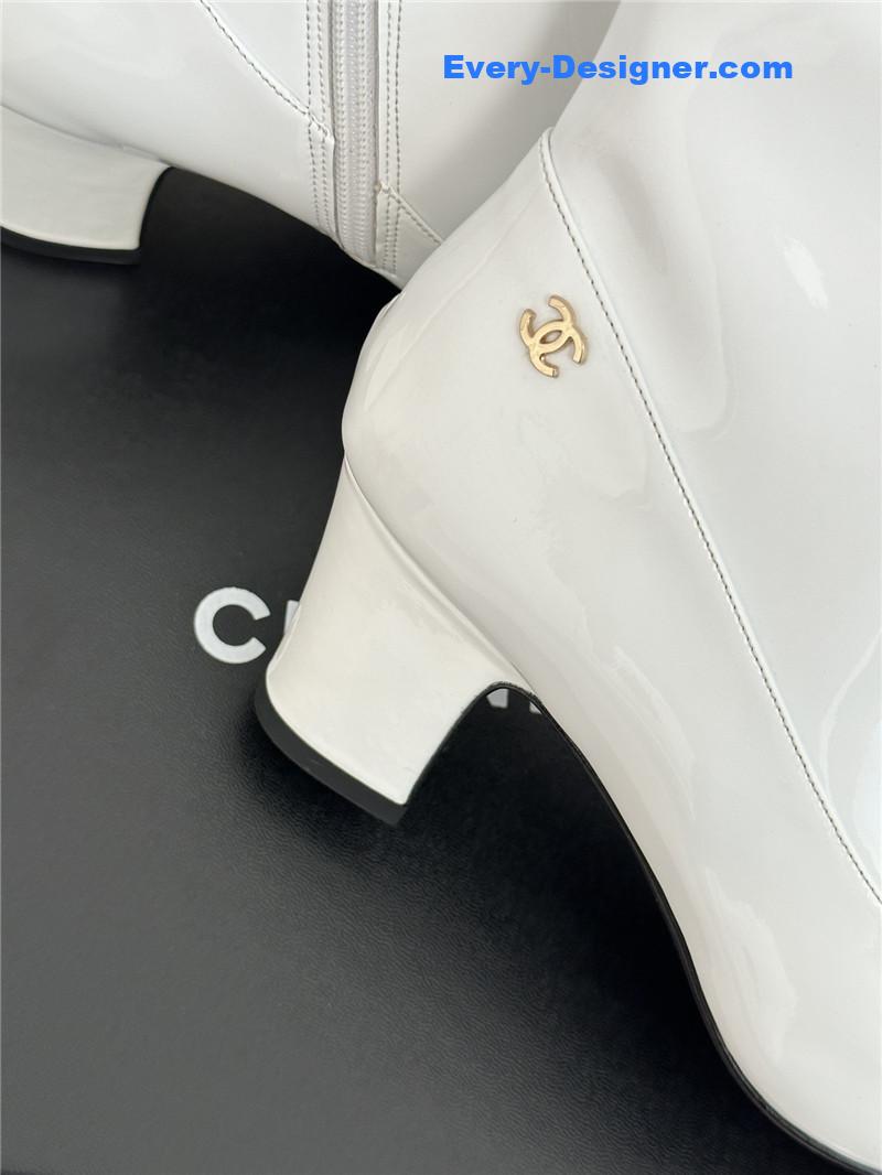 CC double C pointed chunky heel ankle boots