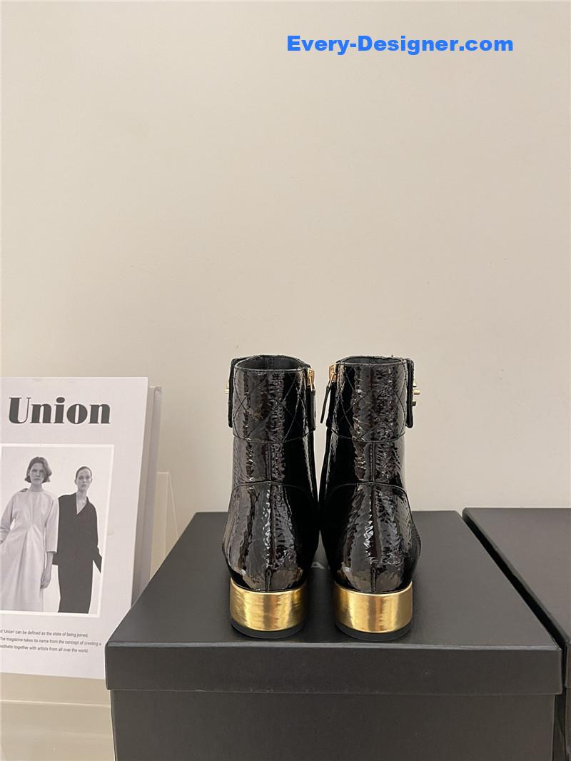 CC new round toe flat ankle boots