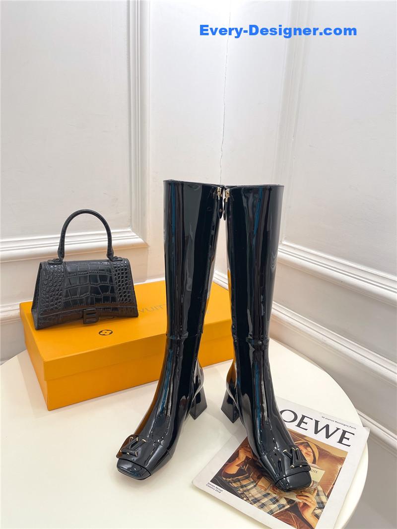 l0vis Vvtt0n lv new v-shaped chunky heel boots