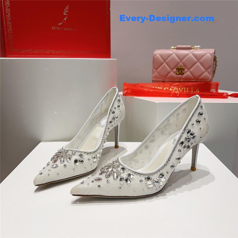 rene caovilla crystal gem pumps