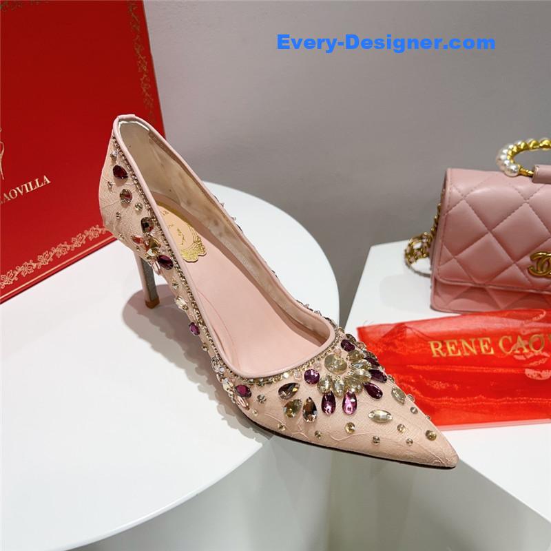 rene caovilla crystal gem pumps