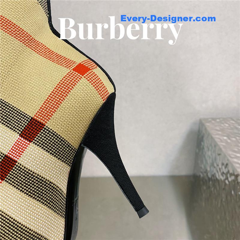Bv*b*rry classic check high-heeled sock boots