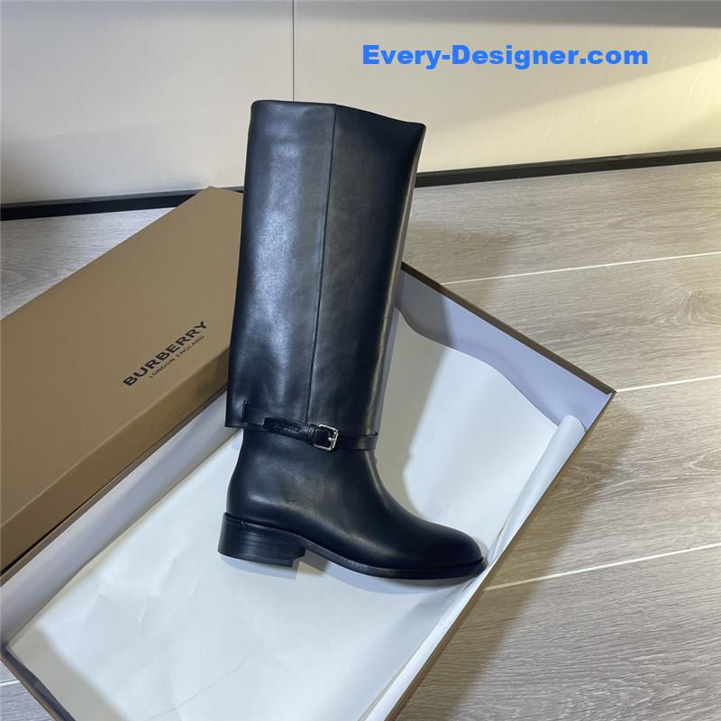 Bv*b*rry black knee-high leather riding boots