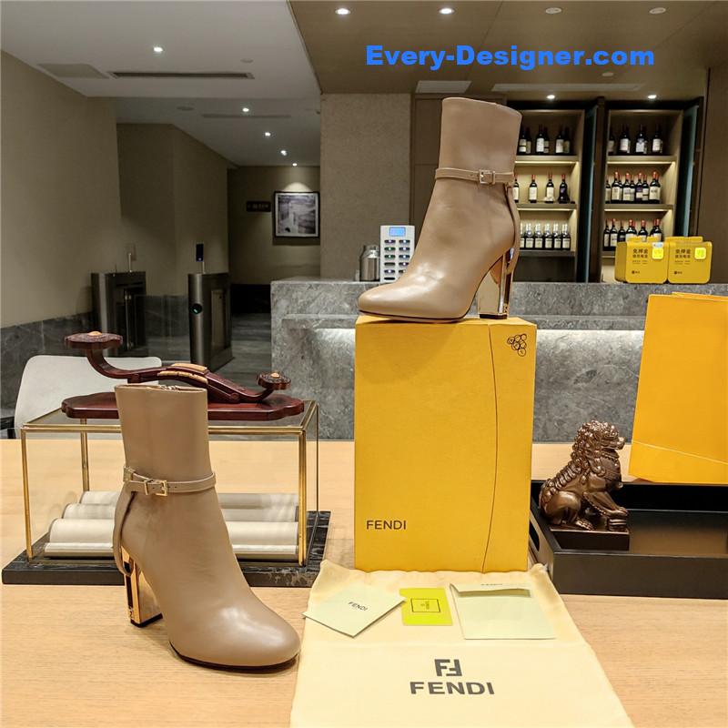 F**di electroplated high heel ankle boots