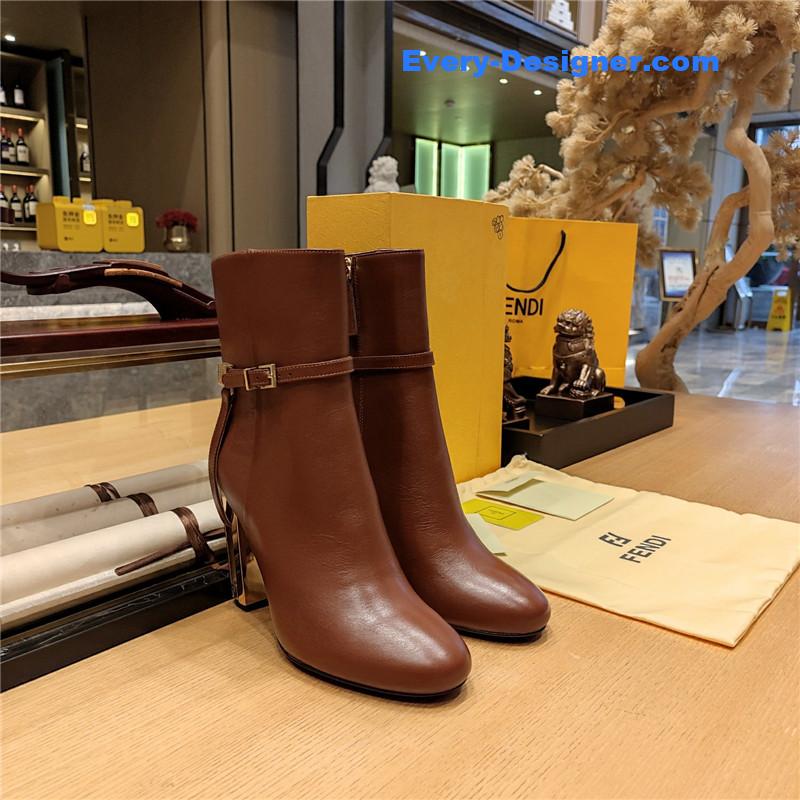 F**di electroplated high heel ankle boots