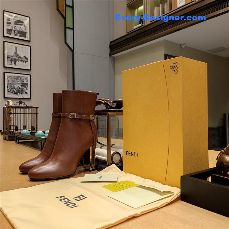 F**di electroplated high heel ankle boots