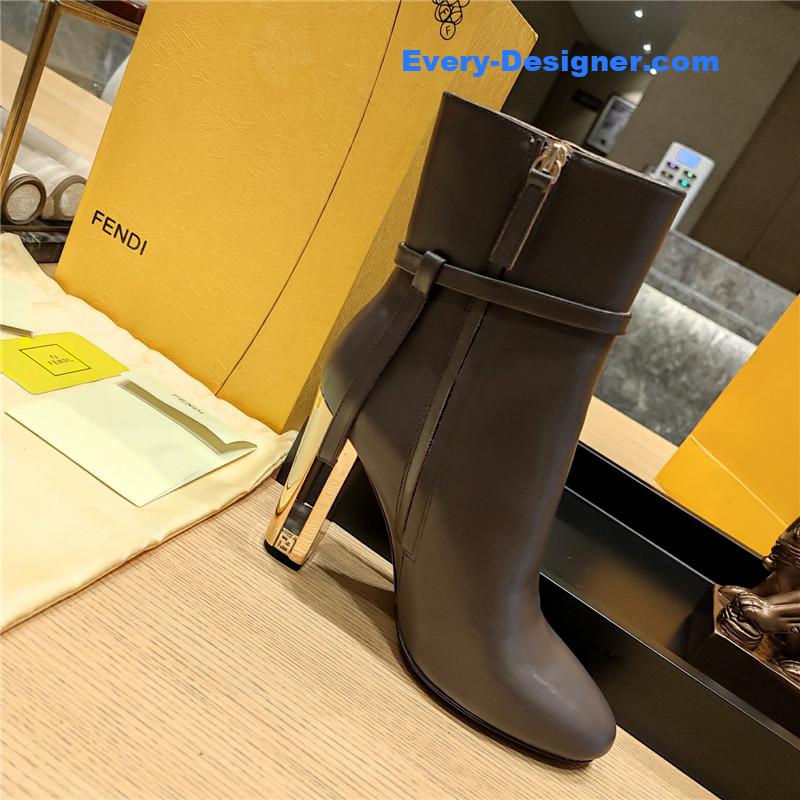 F**di electroplated high heel ankle boots