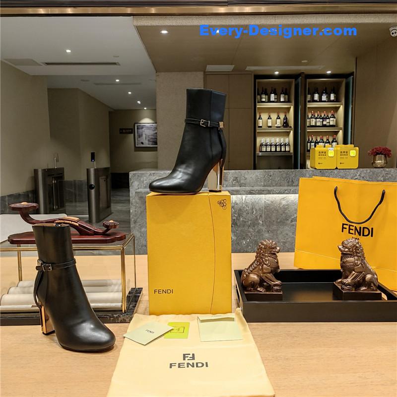 F**di electroplated high heel ankle boots